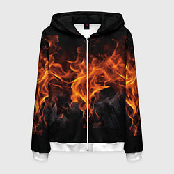 Мужская толстовка на молнии Огонь и дым