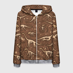 Мужская толстовка на молнии Dinosaurs bones