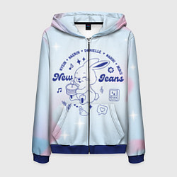 Толстовка 3D на молнии мужская Newjeans bunny, цвет: 3D-синий
