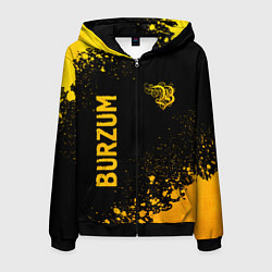Толстовка 3D на молнии мужская Burzum - gold gradient вертикально, цвет: 3D-черный