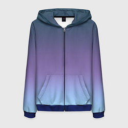 Мужская толстовка на молнии Градиент синий фиолетовый голубой