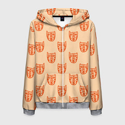 Толстовка 3D на молнии мужская Drawn Tiger, цвет: 3D-меланж