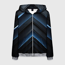 Толстовка 3D на молнии мужская Синий мир абстракции, цвет: 3D-меланж