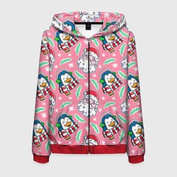 Мужская толстовка на молнии Персонажи новогодние