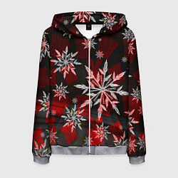 Мужская толстовка на молнии Рождественские снежинки