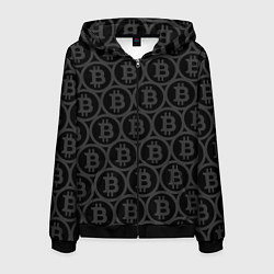 Мужская толстовка на молнии Биткоин патерн