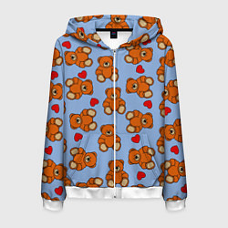 Мужская толстовка на молнии Игрушки мишки и сердца