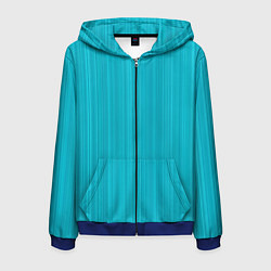 Мужская толстовка на молнии Неоновый голубой полосатая рябь