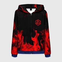 Мужская толстовка на молнии Linkin Park красный огонь лого