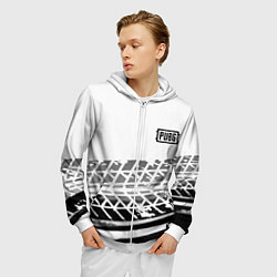 Толстовка 3D на молнии мужская PUBG online game, цвет: 3D-белый — фото 2
