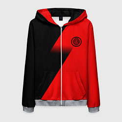 Толстовка 3D на молнии мужская Inter geometry red sport, цвет: 3D-меланж