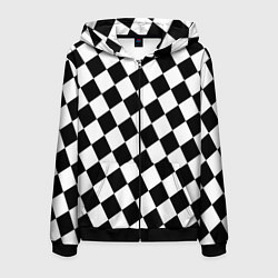 Мужская толстовка на молнии Шахматные клетки абстракция