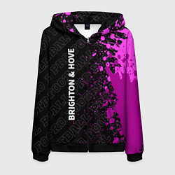 Толстовка 3D на молнии мужская Brighton pro football по-вертикали, цвет: 3D-черный