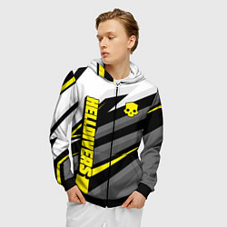 Толстовка 3D на молнии мужская Helldivers 2: Uniform Yellow x White, цвет: 3D-черный — фото 2