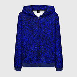 Толстовка 3D на молнии мужская Чёрно-синий ультрамарин абстрактная текстура, цвет: 3D-синий