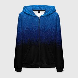 Мужская толстовка на молнии Градиент сине-чёрный текстурный
