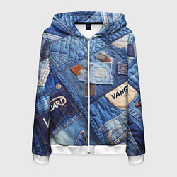 Мужская толстовка на молнии Vanguard jeans patchwork - ai art