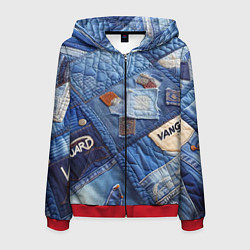 Мужская толстовка на молнии Vanguard jeans patchwork - ai art