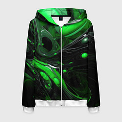 Мужская толстовка на молнии Green dark abstract geometry style