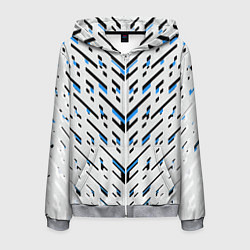 Мужская толстовка на молнии Black and blue stripes on a white background