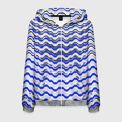 Мужская толстовка на молнии Black and blue stripes on a white background