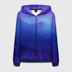 Мужская толстовка на молнии Синий космос и звезды