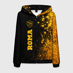 Толстовка 3D на молнии мужская Roma - gold gradient по-вертикали, цвет: 3D-черный