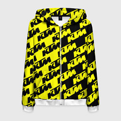 Толстовка 3D на молнии мужская KTU жёлто чёрный стиль, цвет: 3D-белый