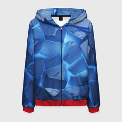 Мужская толстовка на молнии Синие ледяные плиты с разломом