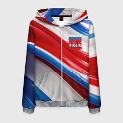 Мужская толстовка на молнии Герб России на абстрактном фоне