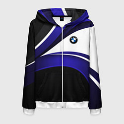 Мужская толстовка на молнии BMW Logotype - blue waves