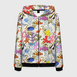 Мужская толстовка на молнии Морские обитатели моря