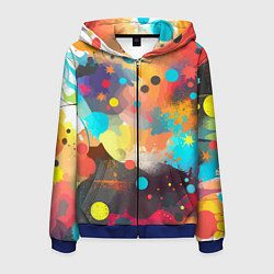 Мужская толстовка на молнии Акварельная абстракция - нейросеть