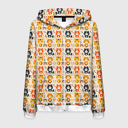 Мужская толстовка на молнии Разноцветные котята ретро узор