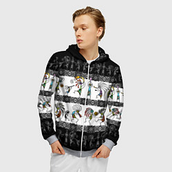 Толстовка 3D на молнии мужская Кокопелли - боги индейцев хайда, цвет: 3D-меланж — фото 2