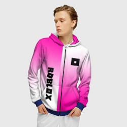 Толстовка 3D на молнии мужская Roblox geometry gradient, цвет: 3D-синий — фото 2