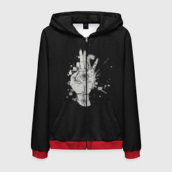 Мужская толстовка на молнии Глаза и дым