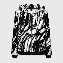 Толстовка 3D на молнии мужская Чёрно-белая абстракция: нейросеть, цвет: 3D-черный