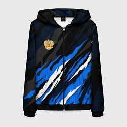Мужская толстовка на молнии Герб России - blue sport