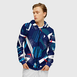 Толстовка 3D на молнии мужская Абстрактный фон с пятнистым узором, цвет: 3D-синий — фото 2