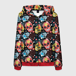 Мужская толстовка на молнии Узорчатые черепа