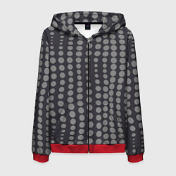 Толстовка 3D на молнии мужская Виляющие шары, цвет: 3D-красный