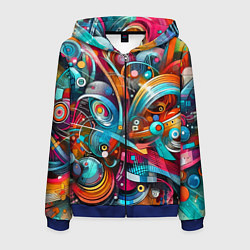 Мужская толстовка на молнии Абстрактное граффити - нейроарт завихренья
