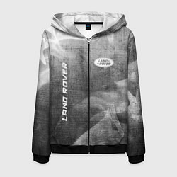 Толстовка 3D на молнии мужская Land Rover - grey gradient вертикально, цвет: 3D-черный