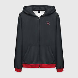 Толстовка 3D на молнии мужская Увядшее сердце, цвет: 3D-красный