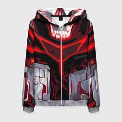 Мужская толстовка на молнии Red stripes on a black and white background