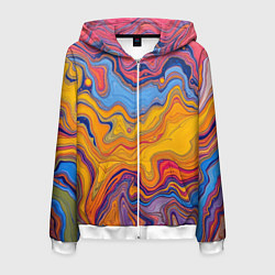 Мужская толстовка на молнии Поток разноцветной краски