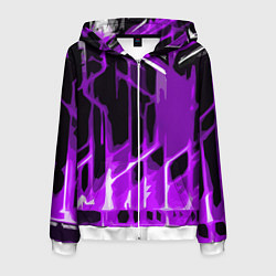 Мужская толстовка на молнии Abstract purple stripes on a black background