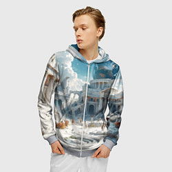 Толстовка 3D на молнии мужская Фантастическая античность, цвет: 3D-меланж — фото 2