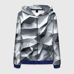 Мужская толстовка на молнии Белая геометрия с искажением